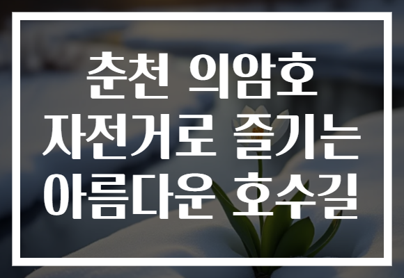 춘천 의암호 자전거로 즐기는 아름다운 호수길, 자연과 함께하는 완벽한 라이딩!