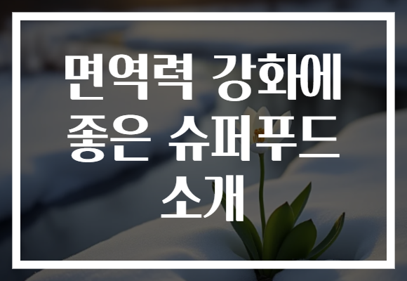 면역력 강화에 좋은 슈퍼푸드 소개로 건강한 일상을 시작해보세요!