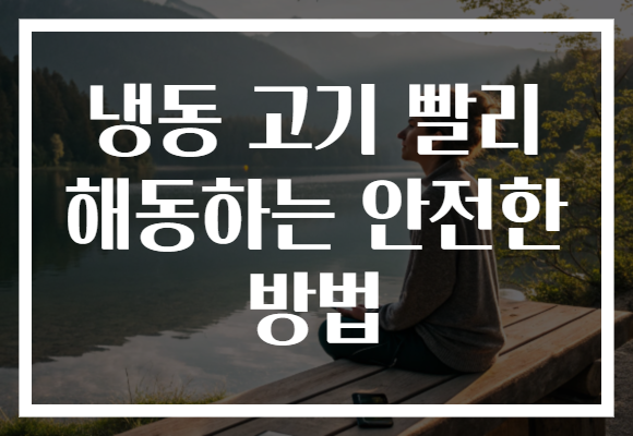냉동 고기 빨리 해동하는 안전한 방법