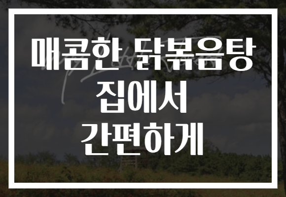매콤한 닭볶음탕 집에서 간편하게