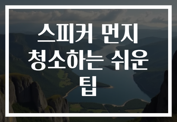 스피커 먼지 청소하는 쉬운 팁