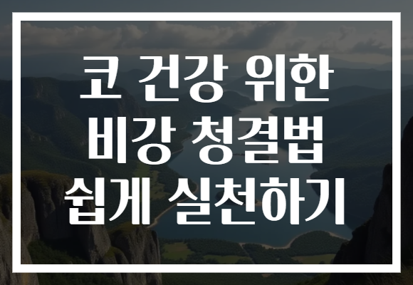 코 건강 위한 비강 청결법 쉽게 실천하기