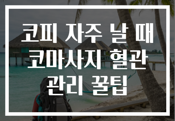코피 자주 날 때 코마사지 혈관 관리 꿀팁