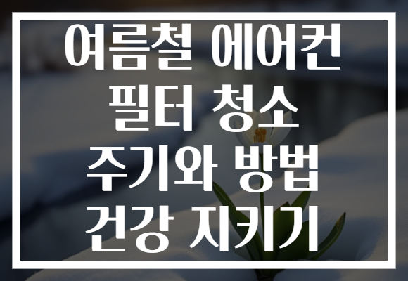여름철 에어컨 필터 청소 주기와 방법 건강 지키기