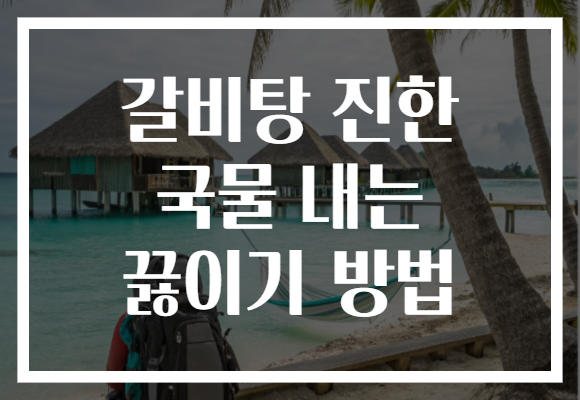 갈비탕 진한 국물 내는 끓이기 방법 갈비탕 진한 국물 내는 끓이기 방법
