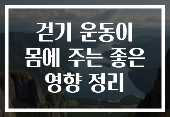 걷기 운동이 몸에 주는 좋은 영향 정리 걷기 운동이 몸에 주는 좋은 영향 정리