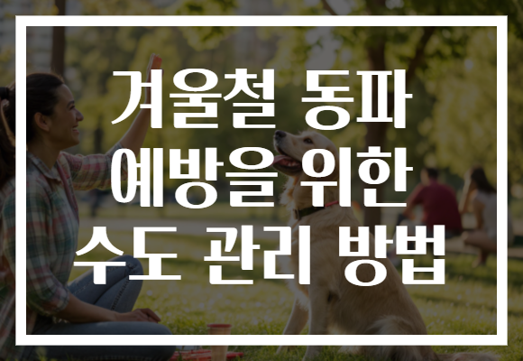 겨울철 동파 예방을 위한 수도 관리 방법