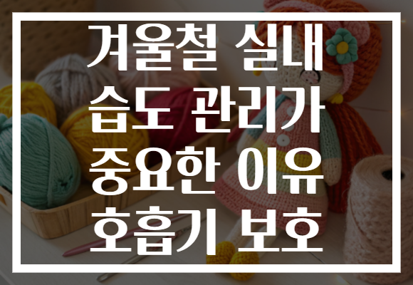 겨울철 실내 습도 관리가 중요한 이유 호흡기 보호