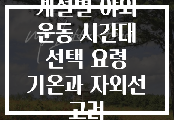 계절별 야외 운동 시간대 선택 요령 기온과 자외선 고려