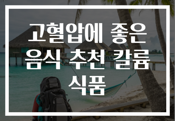 고혈압에 좋은 음식 추천 칼륨 식품