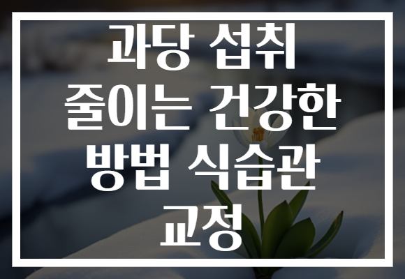 과당 섭취 줄이는 건강한 방법 식습관 교정