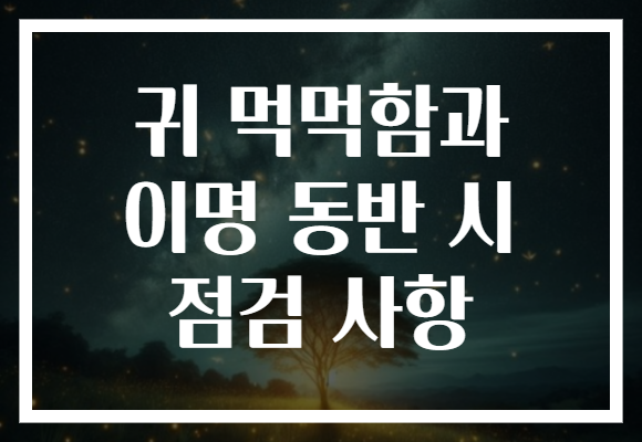귀 먹먹함과 이명 동반 시 점검 사항