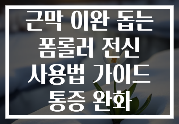근막 이완 돕는 폼롤러 전신 사용법 가이드 통증 완화