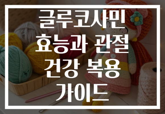 글루코사민 효능과 관절 건강 복용 가이드