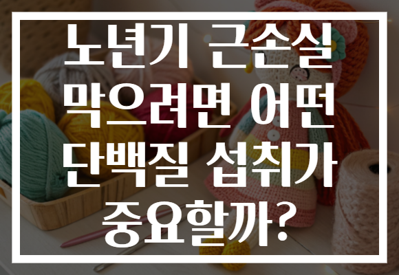 노년기 근손실 막으려면 어떤 단백질 섭취가 중요할까?