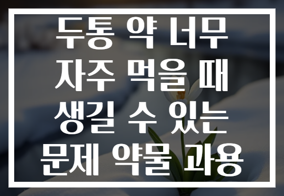 두통 약 너무 자주 먹을 때 생길 수 있는 문제 약물 과용 두통 약 너무 자주 먹을 때 생길 수 있는 문제 약물 과용