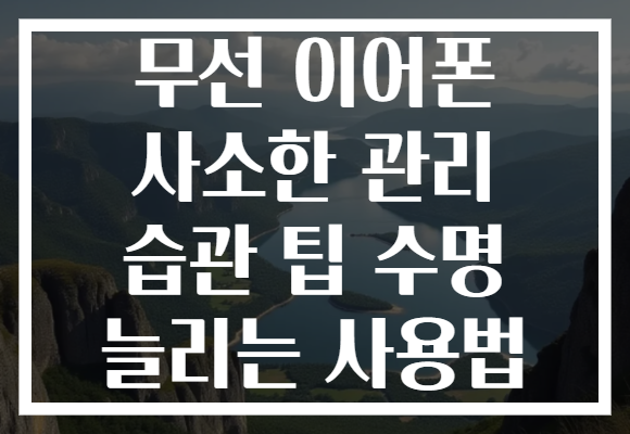 무선 이어폰 사소한 관리 습관 팁 수명 늘리는 사용법
