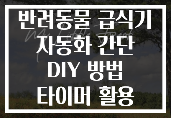 반려동물 급식기 자동화 간단 DIY 방법 타이머 활용 반려동물 급식기 자동화 간단 DIY 방법 타이머 활용
