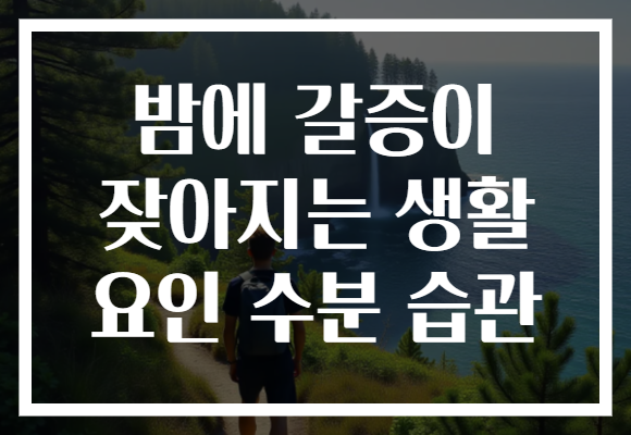 밤에 갈증이 잦아지는 생활 요인 수분 습관