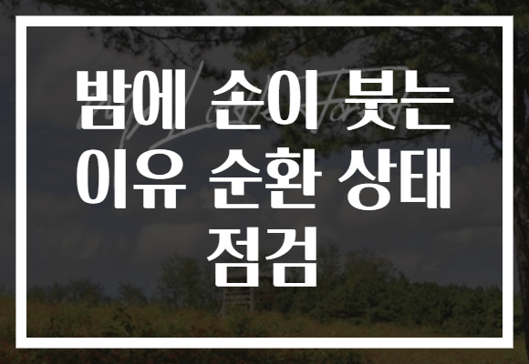 밤에 손이 붓는 이유 순환 상태 점검