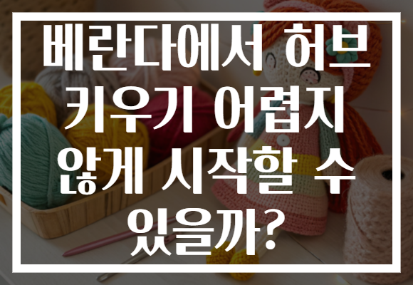 베란다에서 허브 키우기 어렵지 않게 시작할 수 있을까? 베란다에서 허브 키우기 어렵지 않게 시작할 수 있을까?