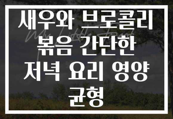 새우와 브로콜리 볶음 간단한 저녁 요리 영양 균형