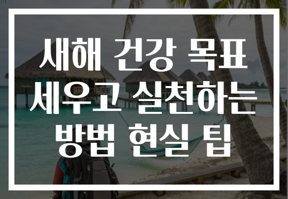 새해 건강 목표 세우고 실천하는 방법 현실 팁