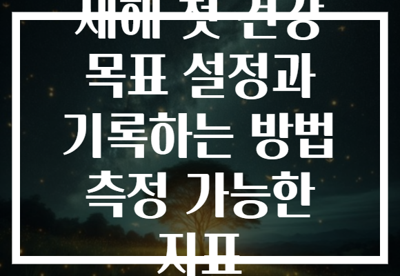 새해 첫 건강 목표 설정과 기록하는 방법 측정 가능한 지표