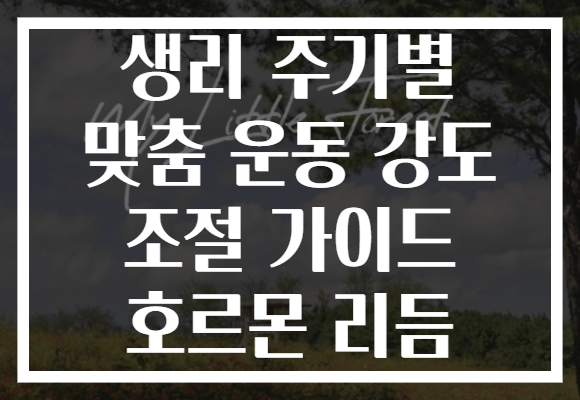 생리 주기별 맞춤 운동 강도 조절 가이드 호르몬 리듬 생리 주기별 맞춤 운동 강도 조절 가이드 호르몬 리듬