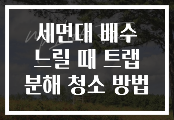 세면대 배수 느릴 때 트랩 분해 청소 방법 세면대 배수 느릴 때 트랩 분해 청소 방법
