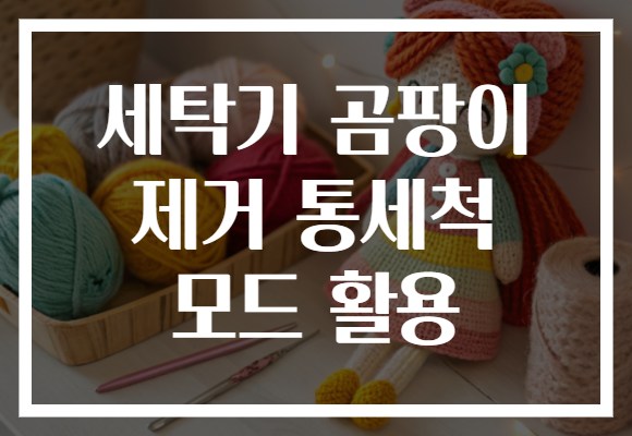 세탁기 곰팡이 제거 통세척 모드 활용