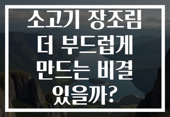 소고기 장조림 더 부드럽게 만드는 비결 있을까?