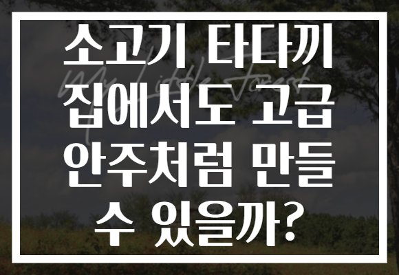소고기 타다끼 집에서도 고급 안주처럼 만들 수 있을까?