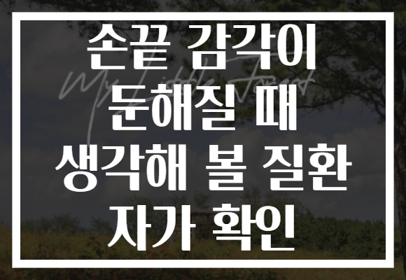 손끝 감각이 둔해질 때 생각해 볼 질환 자가 확인