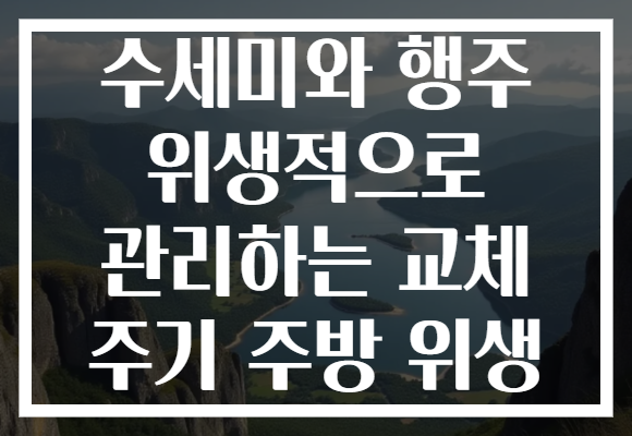 수세미와 행주 위생적으로 관리하는 교체 주기 주방 위생