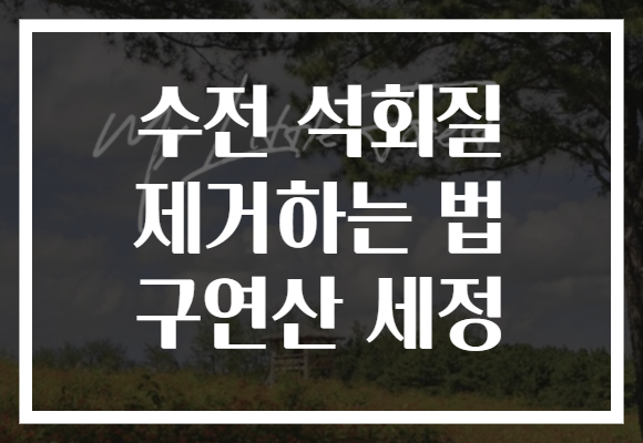 수전 석회질 제거하는 법 구연산 세정 수전 석회질 제거하는 법 구연산 세정
