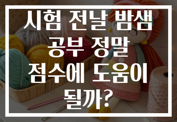 시험 전날 밤샘 공부 정말 점수에 도움이 될까? 시험 전날 밤샘 공부 정말 점수에 도움이 될까?
