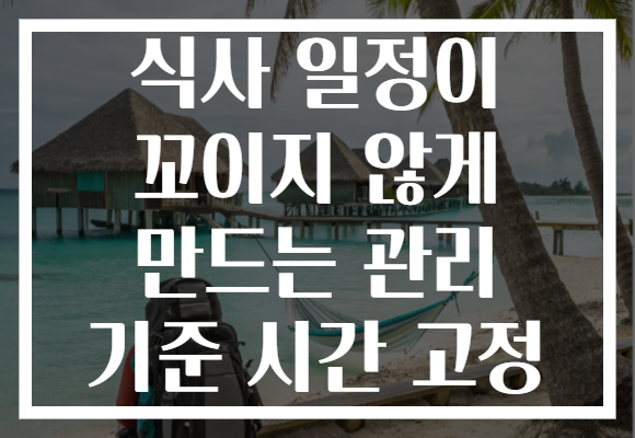 식사 일정이 꼬이지 않게 만드는 관리 기준 시간 고정