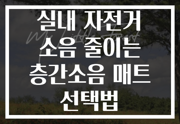 실내 자전거 소음 줄이는 층간소음 매트 선택법