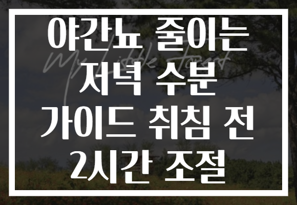 야간뇨 줄이는 저녁 수분 가이드 취침 전 2시간 조절 야간뇨 줄이는 저녁 수분 가이드 취침 전 2시간 조절
