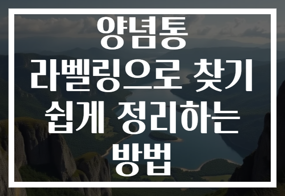 양념통 라벨링으로 찾기 쉽게 정리하는 방법