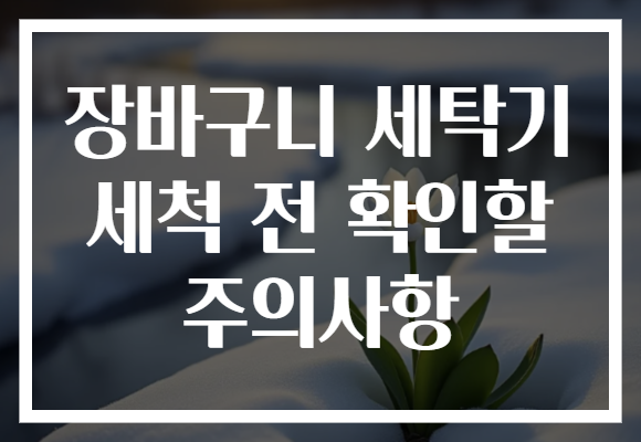 장바구니 세탁기 세척 전 확인할 주의사항 장바구니 세탁기 세척 전 확인할 주의사항