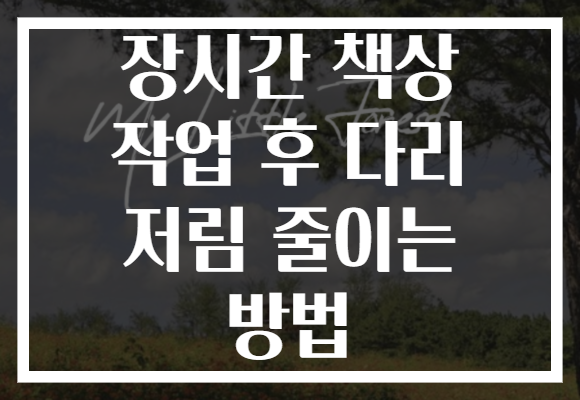 장시간 책상 작업 후 다리 저림 줄이는 방법