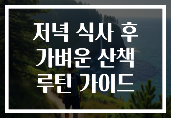저녁 식사 후 가벼운 산책 루틴 가이드 저녁 식사 후 가벼운 산책 루틴 가이드