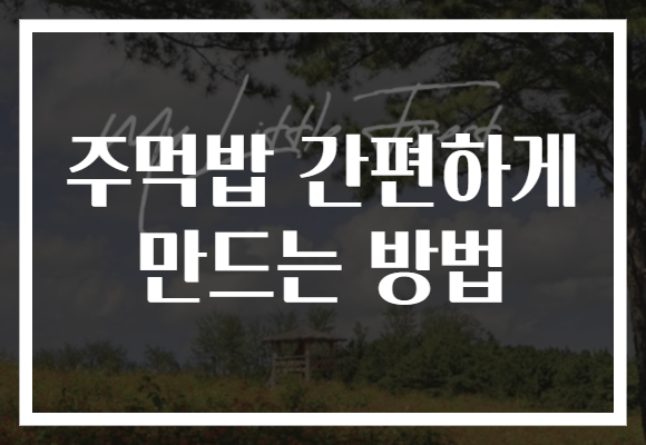 주먹밥 간편하게 만드는 방법 주먹밥 간편하게 만드는 방법