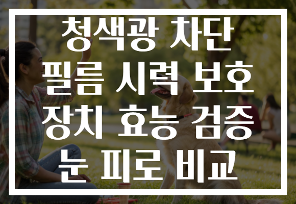 청색광 차단 필름 시력 보호 장치 효능 검증 눈 피로 비교 청색광 차단 필름 시력 보호 장치 효능 검증 눈 피로 비교