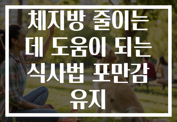 체지방 줄이는 데 도움이 되는 식사법 포만감 유지