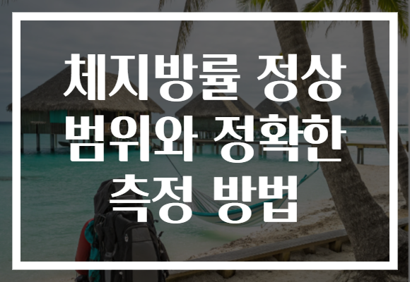 체지방률 정상 범위와 정확한 측정 방법 체지방률 정상 범위와 정확한 측정 방법