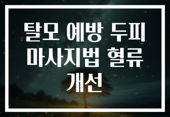 탈모 예방 두피 마사지법 혈류 개선 탈모 예방 두피 마사지법 혈류 개선