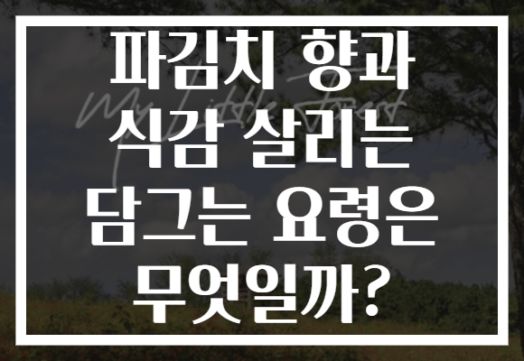 파김치 향과 식감 살리는 담그는 요령은 무엇일까?